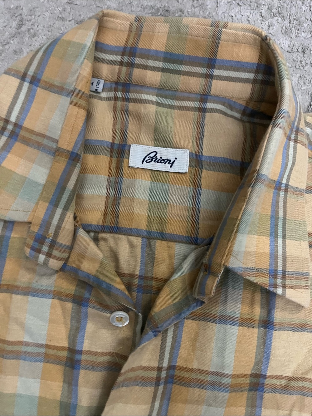 Brioni 100% Cotton Flannel Shirt